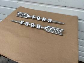 C0tb-16720-rh Ford Truck 1960 F100 Hood Emblems Spear Badge 60 F-100 C0tb-16720 C0tb-16721