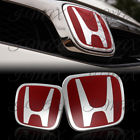 Front Rear Red Emblem Set For Civic Hatch