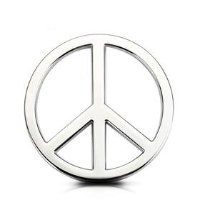 Fs-2205-001 Fsforcar Peace Sign Car Sticker Symbol Bumper Decal No War Metal Emblem Silver
