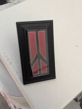 Go0-emb-n64-hpe Gbodyparts 87-88 Oldsmobile Cutlass 442 Flush Euro Mount Header Panel Emblem - Ea. Red Cand