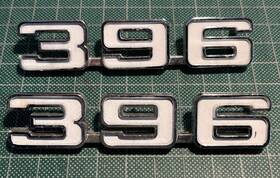 3938671 General Motors Oem Gm 1969 Nova 396 Fender Emblems. Left Right Pair