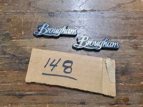 549551 General Motors 2x Gm Cadillac Pontiac Brougham Name Plate Emblem Oem