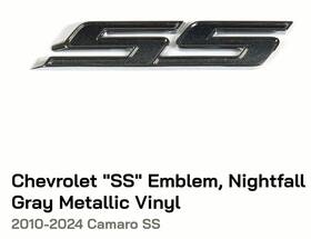84005847 General Motors Gm Oe Chevy Camaro Ss Nightfall Gray Metalic Decklid Emblem # - New