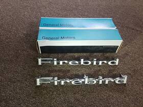 9796319 General Motors Nos Inch Firebird Fender Emblems Pair Gm 1967 1968 1969 Pontiac Trans Am