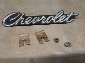 3907067 General Motors Gm 1967 Chevy Impala Grille Emblem Script Nameplate Brackets Grill Caprice Belair