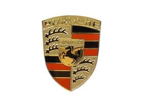 90155921029 Genuine Porsche For 1965-1973 Hood Emblem Orange/black 1 Year Warranty