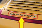 99755903707 Genuine Porsche 997 Rear Boot Black Carrera 4 Gts Inscription Badge