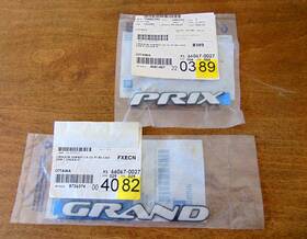 1044-2390 Gm 1044-2385 Genuine Inch Grand And Prix Name Plates #1044-2385 / New Old Stock