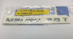 23362186 Gm New 16-22 Malibu 2.0t Rear Trunk Emblem Badge Chevrolet Oem