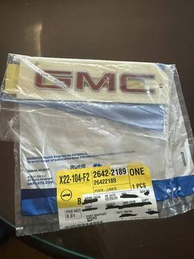 26422189 Gm Genuine Nameplate