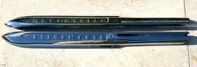 419694 Gm 1947 Oldsmobile Lh Rh Fender Ornament Molding Nameplate Script Chrome Spear Pair