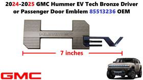 85513236 Gm 2024-2025 Gmc Hummer Ev Tech Bronze Driver Or Passenger Door Emblem