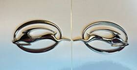24490 Gm Chevy Impala 24491 Oem Leaping Deer Chrome Oval Emblem Matching Set Left And Right