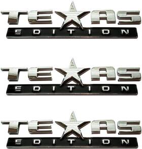 Tex1 Gm 3x Black Chrome Texas Edition Emblem Fits Chevy Gmc Ford Ram Silverado Sierra