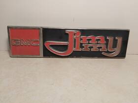 327067 Gmc Jimmy Emblem Original 1970s Metal Logo Truck Part Vintage Nice Condition