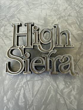 355612 Gmc Vtg 1970s High Sierra Truck Fender Emblem Badge Nameplate Metal 4.25 Inch