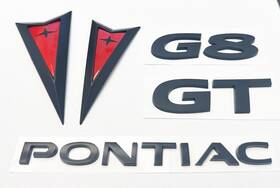 Lmg2200kbgt Gtog8ta 2008 2009 Pontiac G8 Gt Front Rear Arrow Emblems Trunk Badges Kit Black 08-09