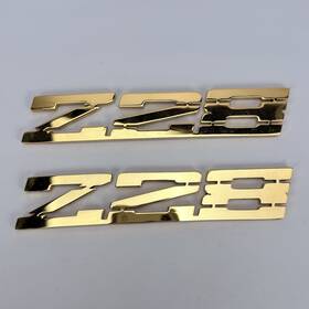 9192z28gold Hawks Third Generation 82-92 Camaro Z28 Gold Rocker Panel And Rear Bumper Emblem Set Of 2