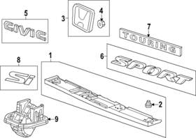 75716-t20-a00 Honda Genuine Emblem Rear