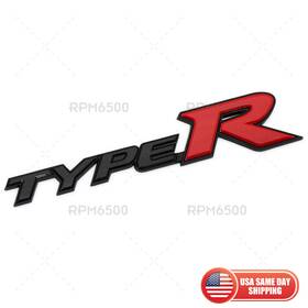 75717-smt-e00 Honda For Type R Racing Sport Black Red Rear Tailgate Emblem Badge Logo Oem Abs