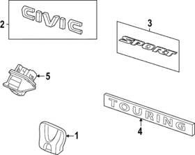 75722-t20-a00 Honda Genuine Deck Lid Emblem