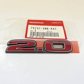75731-snb-k41 Honda Genuine 2.0 Red Rear Trunk Emblem Badge Nameplate Jdm Civic Accord