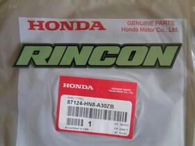 87124-hn8-a30zb Honda Atv 2005 Fourtrax Rincon Tank Side Cover Decal Emblem Oem