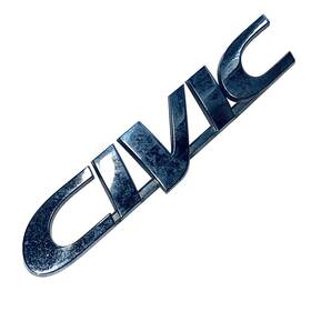 S04-4 Honda Genuine Civic Emblem Oem 2000 Silver Rear Trunk Badge Decal Logo