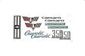 Em0110-350 Hugger Performance 1967 Camaro 350 Emblem Kit Standard Grille V-flag Fastener 33pc Gm Licensed