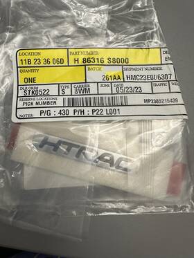 86316-s8000 Hyundai 2020-2022 Palisade Htrac Emblem Nameplate Oem New