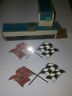 J-3767507 General Motors Corvette Fuel Injection Flag Emblem Pair Nos Gm