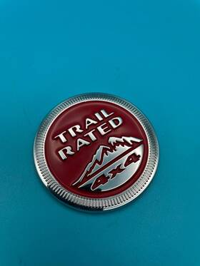 519744610 Jeep Oem 2015 - 2021 Renegade Trail Rated 4x4 Red Fender Badge Emblem