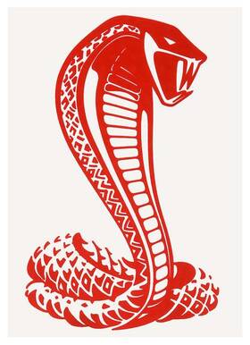 Fd5674 Jim Osborn Reproductions 1976-77 Mustang Ii Cobra Snake Fender Decal - Red Rh