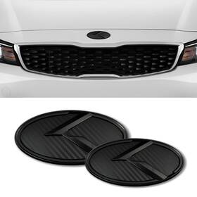 Jo-616-1120 Julopo 2pcs K Logo Front Hood Trunk Emblem Badge Compatible With Carbon Fiber Black