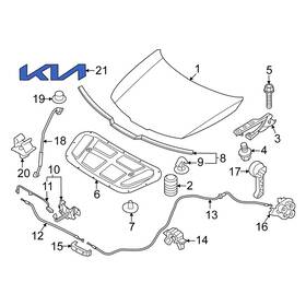 Kia Oe 86305p1500 Front Hood Emblem