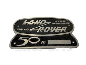 Lrrbsw50 Land Rover Defender 50th Original Badge Solihull Warwickshire Rear Plate England