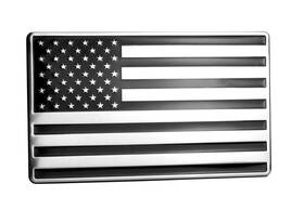 Lfparts Sst2433 Usa American Embossed Stainless Steel Metal Flag 5 Inch X3 Black And Chrome