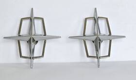 C9vb5351 Lincoln Continental C-pillar Roof Star Emblem Pair Nmp1 Nmp2