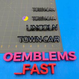 F7vb-16b114-ab Lincoln 1998-2002 Town Car Oem Factory Chrome Side Sail Rear Trunk Emblem Set