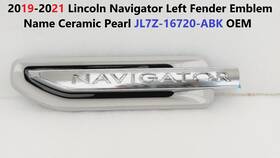 Jl7z-16720-abk Lincoln 2019-2021 Navigator Left Fender Emblem Name Ceramic Pearl