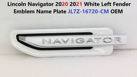 Jl7z-16720-cm Lincoln Navigator 2020 2021 White Left Fender Emblem Name Plate