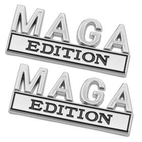 Dc736212 Lydvegz 2 Pack Maga Edition Car Emblem Funny Metal Badge Decal Mga Chrome Black