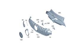 192-888-08-00 Mercedes-benz Genuine Radiator Shell