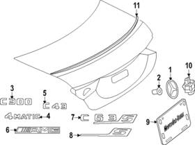206-817-11-00 Mercedes-benz Genuine Deck Lid Emblem
