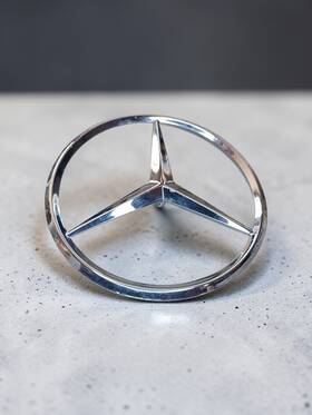 Fz2088-1 Mercedes-benz Vintage Rear Trunk Lid Three Point Star Emblem 4.5 Inch Badge