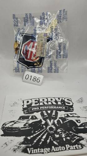 Ara2148 Mg Vintage Black And Red Car Trunk Badge Emblem Nos In Unipart Package