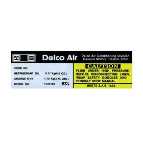 642697 Mid America Motorworks 1977-1978 Corvette C3 A/c Compressor Delco Air Decal