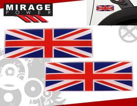 Emb-uk-606-k4 Miragepower2008 2x United Kingdom Uk Flag Jdm Decal Emblem Sticker Badge Logo Gel Fender Hood