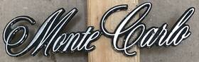 01904 Monte Carlo Chevrolet 5-3/8 Inch Long Emblem Name Plate Badge