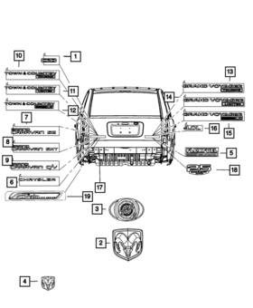 05113419ac Mopar Genuine Nameplate 5113419ac